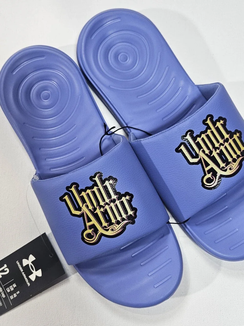 Under‎ Armour Slide Sandals Comfort Material Mens Size 12 Ansa Logo Beach Summer